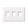 Lutron NT-SSS-FB-IV Nova T Screwless 3 Gang Wallplate Fins Broken Decora Opening in Ivory, Matte Finish