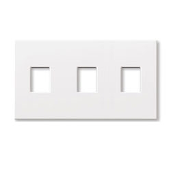 Lutron NT-SSS-NFB-AL Nova T Screwless 3 Gang Wallplate Non Fins Broken Decora Opening in Almond, Matte Finish