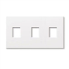 Lutron NT-SSS-NFB-GR Nova T Screwless 3 Gang Wallplate Non Fins Broken Decora Opening in Gray, Matte Finish