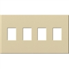 Lutron NT-SSSS-FB-IV Nova T Screwless 4 Gang Wallplate Decora Opening in Ivory, Matte Finish