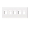 Lutron NT-SSSSS-NFB-AL Nova T Screwless 5 Gang Wallplate Non Fins Broken Decora Opening in Almond, Matte Finish