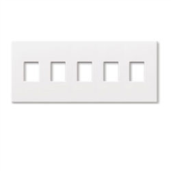 Lutron NT-SSSSS-NFB-BR Nova T Screwless 5 Gang Wallplate Non Fins Broken Decora Opening in Brown, Matte Finish