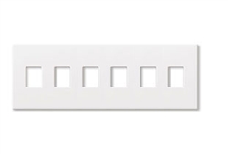 Lutron NT-SSSSSS-NFB-LA Nova T Screwless 6 Gang Wallplate Non Fins Broken Decora Opening in Light Almond, Matte Finish