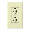 Lutron NTR-15-DDTR-AL Nova T 15A 120/125V Dual Dimming Tamper Resistant Duplex Receptacle in Almond, Matte Finish