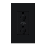 Lutron NTR-15-DDTR-BL Nova T 15A 120/125V Dual Dimming Tamper Resistant Duplex Receptacle in Black, Matte Finish