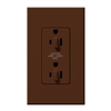 Lutron NTR-15-DDTR-SI Nova T 15A 120/125V Dual Dimming Tamper Resistant Duplex Receptacle in Sienna, Matte Finish