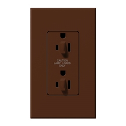 Lutron NTR-15-DDTR-SI Nova T 15A 120/125V Dual Dimming Tamper Resistant Duplex Receptacle in Sienna, Matte Finish