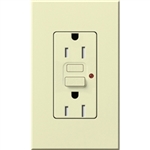 Lutron NTR-15-GFST-AL Nova T Duplex Self-Testing Tamper Resistant 15A 125V GFCI Receptacle in Almond, Matte Finish