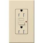 Lutron NTR-15-GFST-BE Nova T Duplex Self-Testing Tamper Resistant 15A 125V GFCI Receptacle in Beige, Matte Finish