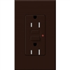 Lutron NTR-15-GFST-BR Nova T Duplex Self-Testing Tamper Resistant 15A 125V GFCI Receptacle Brown, Matte Finish