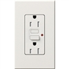 Lutron NTR-15-GFST-WH Nova T Duplex Self-Testing Tamper Resistant 15A 125V GFCI Receptacle in White, Matte Finish