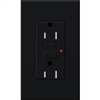 Lutron NTR-15-GFTR-BL Nova T Duplex Tamper Resistant GFCI Receptacles 15A 125V in Black, Matte Finish (Replaced by NTR-15-GFST-BL)