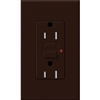 Lutron NTR-15-GFTR-BR Nova T Duplex Tamper Resistant GFCI Receptacles 15A 125V in Brown, Matte Finish (Replaced by NTR-15-GFST-BR)