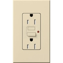 Lutron NTR-15-GFTR-IV Nova T Duplex Tamper Resistant GFCI Receptacles 15A 125V in Ivory, Matte Finish (Replaced by NTR-15-GFST-IV)