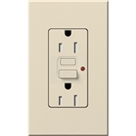 Lutron NTR-15-GFTR-LA Nova T Duplex Tamper Resistant GFCI Receptacles 15A 125V in Light Almond, Matte Finish (Replaced by NTR-15-GFST-LA)