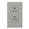 Lutron NTR-15-GR Nova T Receptacles 15A 125V in Gray, Matte Finish