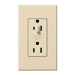 Lutron NTR-15-HDTR-BE Nova T 15A 120/125V Tamper Resistant Duplex Receptacle with Top Half Dimming in Beige, Matte Finish