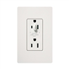 Lutron NTR-15-HDTR-WH Nova T 15A 120/125V Tamper Resistant Duplex Receptacle with Top Half Dimming in White, Matte Finish