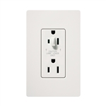 Lutron NTR-15-HDTR-WH Nova T 15A 120/125V Tamper Resistant Duplex Receptacle with Top Half Dimming in White, Matte Finish