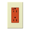 Lutron NTR-15-IG-OR-AL Nova T 15A, 125V, Isolated Ground Receptacle in Almond, Matte Finish