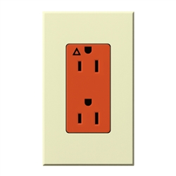 Lutron NTR-15-IG-OR-AL Nova T 15A, 125V, Isolated Ground Receptacle in Almond, Matte Finish