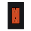 Lutron NTR-15-IG-OR-BL Nova T 15A, 125V, Isolated Ground Receptacle in Black, Matte Finish