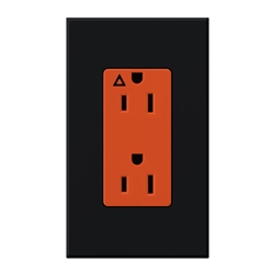 Lutron NTR-15-IG-OR-BL Nova T 15A, 125V, Isolated Ground Receptacle in Black, Matte Finish