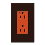 Lutron NTR-15-IG-OR-BR Nova T 15A, 125V, Isolated Ground Receptacle in Brown, Matte Finish