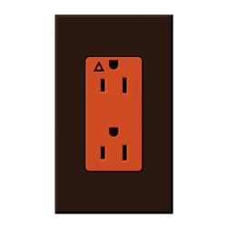 Lutron NTR-15-IG-OR-BR Nova T 15A, 125V, Isolated Ground Receptacle in Brown, Matte Finish