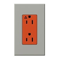 Lutron NTR-15-IG-OR-GR Nova T 15A, 125V, Isolated Ground Receptacle in Gray, Matte Finish