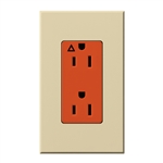 Lutron NTR-15-IG-OR-IV Nova T 15A, 125V, Isolated Ground Receptacle in Ivory, Matte Finish