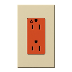Lutron NTR-15-IG-OR-IV Nova T 15A, 125V, Isolated Ground Receptacle in Ivory, Matte Finish