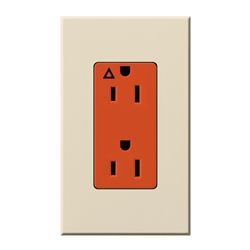 Lutron NTR-15-IG-OR-LA Nova T 15A, 125V, Isolated Ground Receptacle in Light Almond, Matte Finish