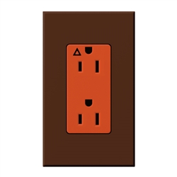 Lutron NTR-15-IG-OR-SI Nova T 15A, 125V, Isolated Ground Receptacle in Sienna, Matte Finish