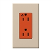 Lutron NTR-15-IG-OR-TP Nova T 15A, 125V, Isolated Ground Receptacle in Taupe, Matte Finish