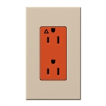 Lutron NTR-15-IG-OR-TP Nova T 15A, 125V, Isolated Ground Receptacle in Taupe, Matte Finish