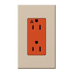 Lutron NTR-15-IG-OR-TP Nova T 15A, 125V, Isolated Ground Receptacle in Taupe, Matte Finish