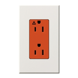 Lutron NTR-15-IG-OR-WH Nova T 15A, 125V, Isolated Ground Receptacle in White, Matte Finish