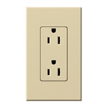 Lutron NTR-15-IV Nova T Receptacles 15A 125V in Ivory, Matte Finish