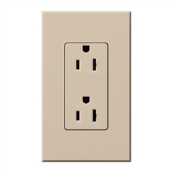 Lutron NTR-15-TP Nova T Receptacles 15A 125V in Taupe, Matte Finish