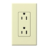 Lutron NTR-15-TR-AL Nova T Tamper Resistant Receptacles 15A 125V in Almond, Matte Finish