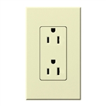 Lutron NTR-15-TR-AL Nova T Tamper Resistant Receptacles 15A 125V in Almond, Matte Finish