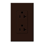 Lutron NTR-20-BR Nova T Receptacles 20A 125V in Brown, Matte Finish