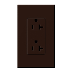 Lutron NTR-20-BR Nova T Receptacles 20A 125V in Brown, Matte Finish