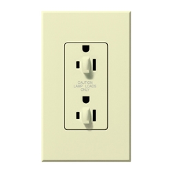 Lutron NTR-20-DDTR-AL Nova T 20A 120/125V Dual Dimming Tamper Resistant Duplex Receptacle in Almond, Matte Finish