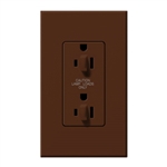 Lutron NTR-20-DDTR-SI Nova T 20A 120/125V Dual Dimming Tamper Resistant Duplex Receptacle in Sienna, Matte Finish