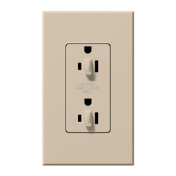 Lutron NTR-20-DDTR-TP Nova T 20A 120/125V Dual Dimming Tamper Resistant Duplex Receptacle in Taupe, Matte Finish