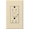 Lutron NTR-20-GFST-BE Nova T Duplex Self-Testing Tamper Resistant 20A 125V GFCI Receptacle in Beige, Matte Finish