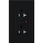 Lutron NTR-20-GFTR-BL Nova T Duplex Tamper Resistant GFCI Receptacles 20A 125V in Black, Matte Finish (Replaced by NTR-20-GFST-BL)