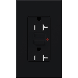 Lutron NTR-20-GFTR-BL Nova T Duplex Tamper Resistant GFCI Receptacles 20A 125V in Black, Matte Finish (Replaced by NTR-20-GFST-BL)